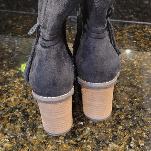 womens faux suede mid calf bootie - Picture 2 of 5